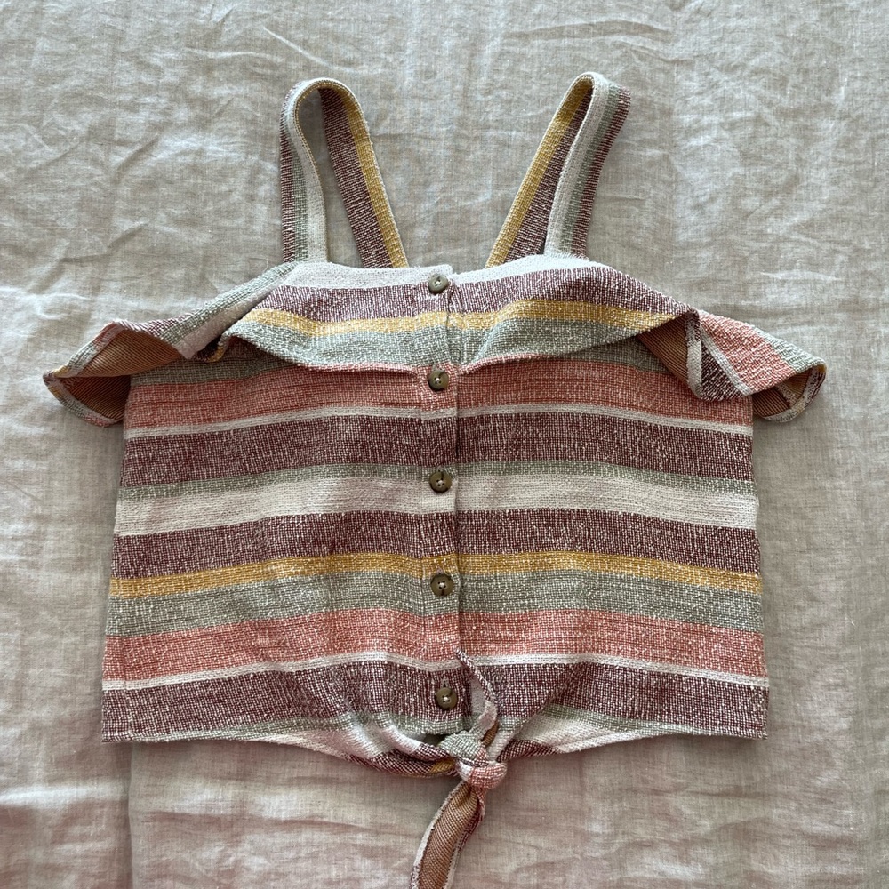 Madewell Texture & Thread Striped Ruffle Tank Top, medium - Picture 4 of 6